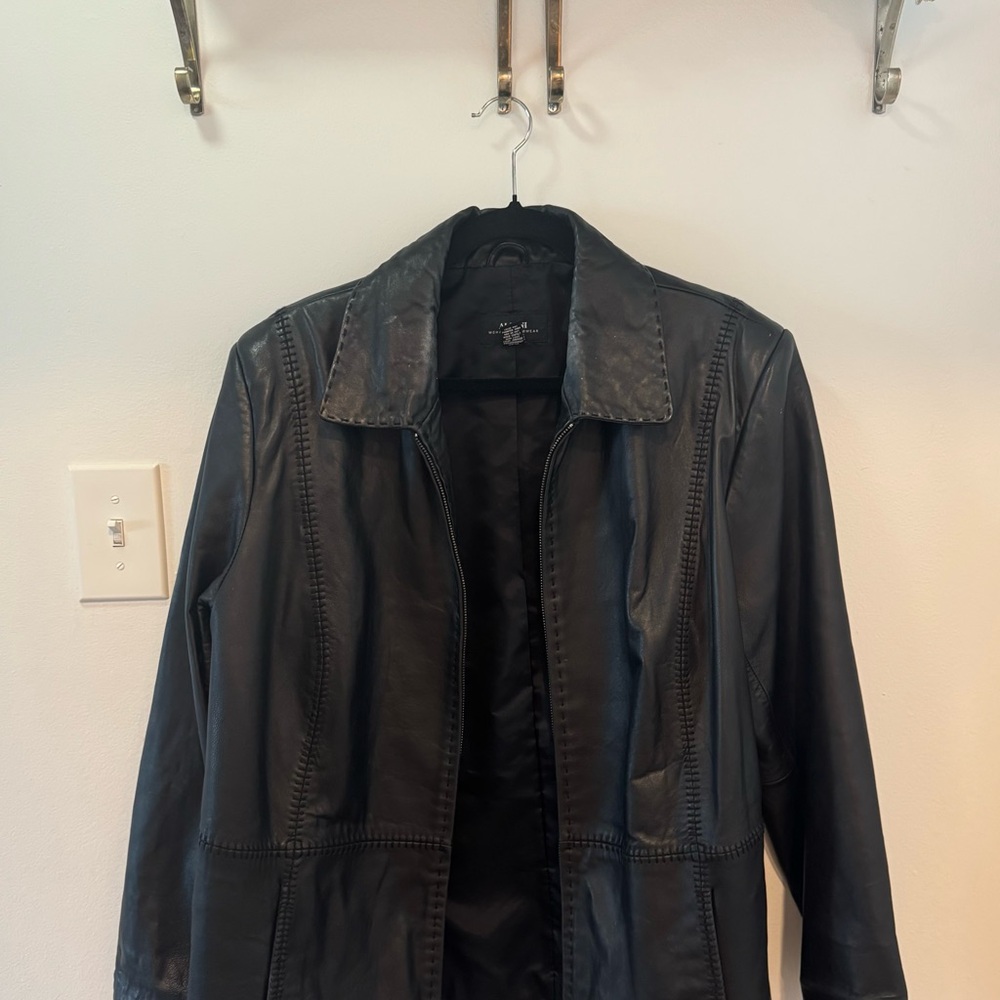 Alfani Black Leather Jacket for Women